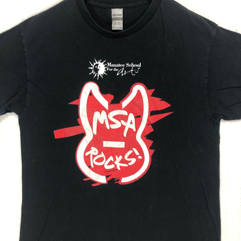 Manatee School for the‎ Arts MSA Rocks Black Gildan Graphic T-Shirt Size M